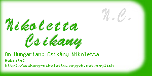 nikoletta csikany business card