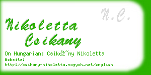 nikoletta csikany business card